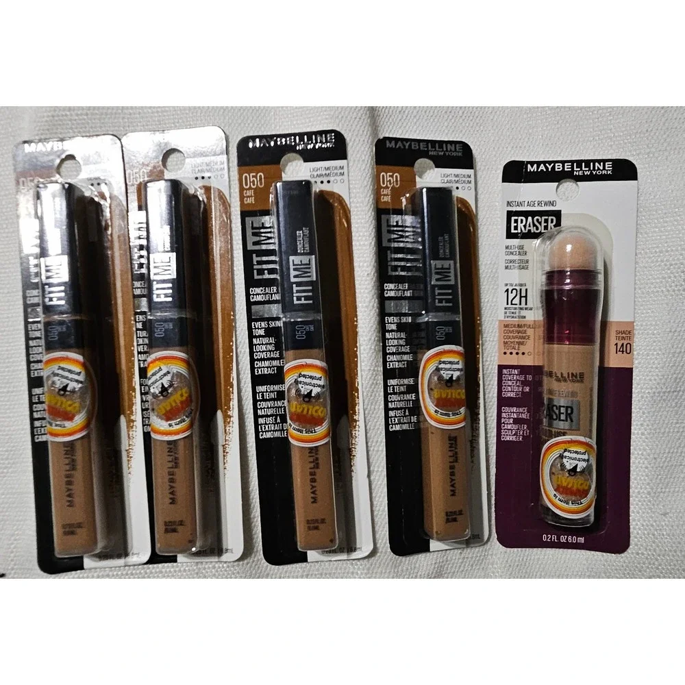 Maybelline Fit Me Concealer 050 Cafe & Instant Age Rewind‎ Eraser 140 Bundle 5pc